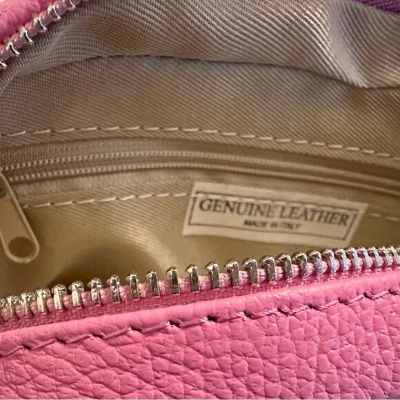 Alexandra De Curtis Genuine Italian Leather Pink Crossbody with Tassels. NEW - Picture 6 of 7